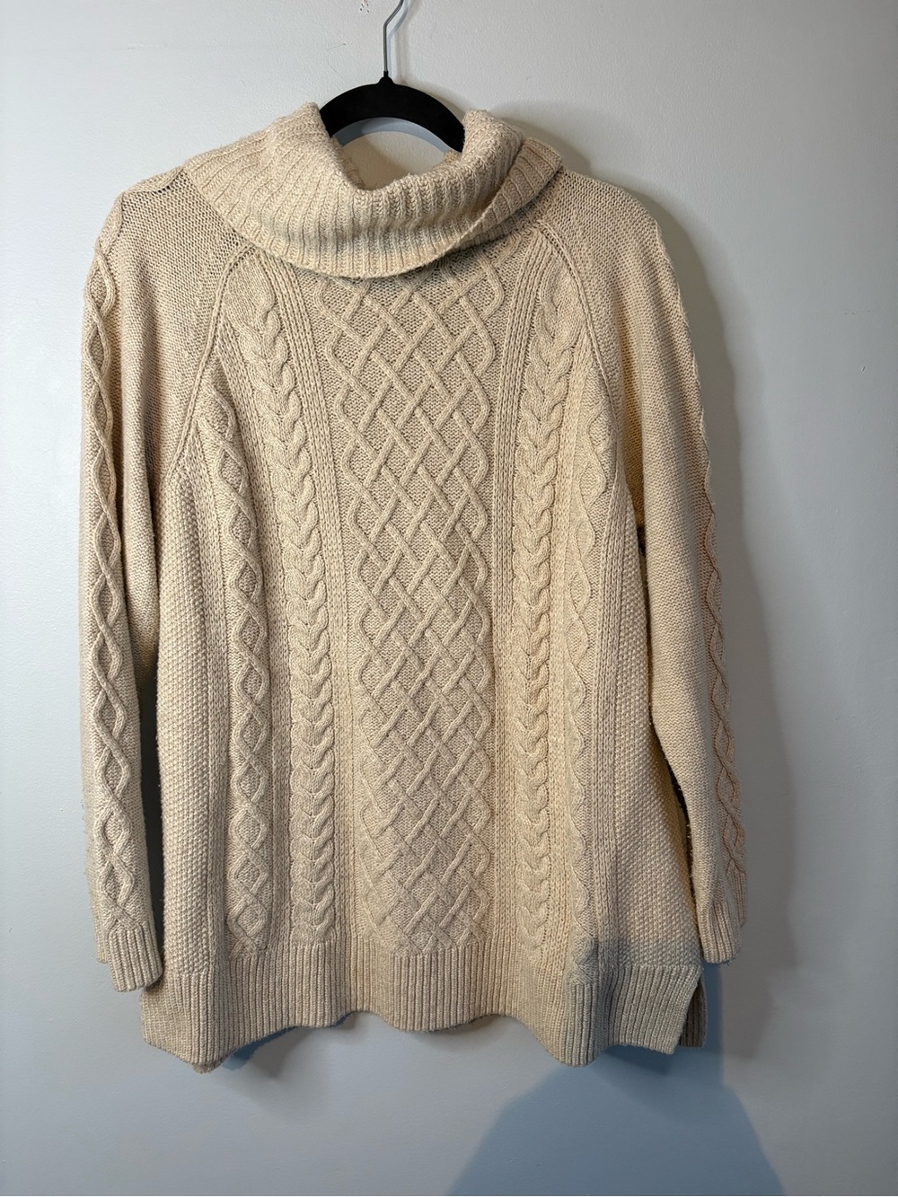 croft & barrow Cream Cable Turtleneck Sweater